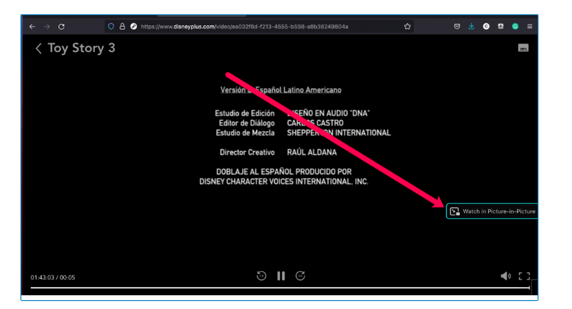Disney+ Picture-in-Picture Feature