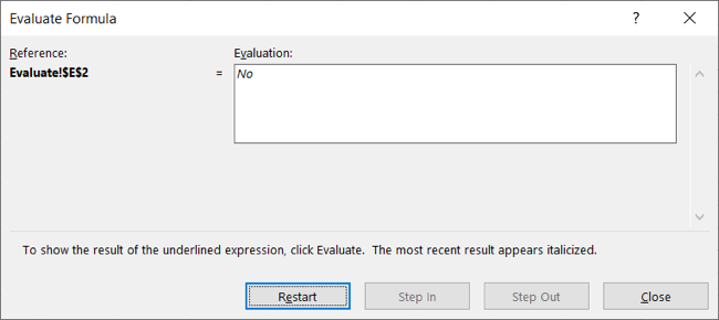 Microsoft Excel évaluer formule: étape par étape 10 Final evaluation result is the formula result