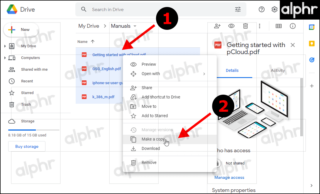 Google Drive Copy Multiple Files to New Folder 02 طريقة نسخ مجلد في جوجل درايف
