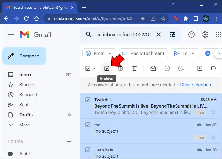 How to Archive All Old Emails in Gmail 6 1 Comment archiver tous les e-mails dans Gmail