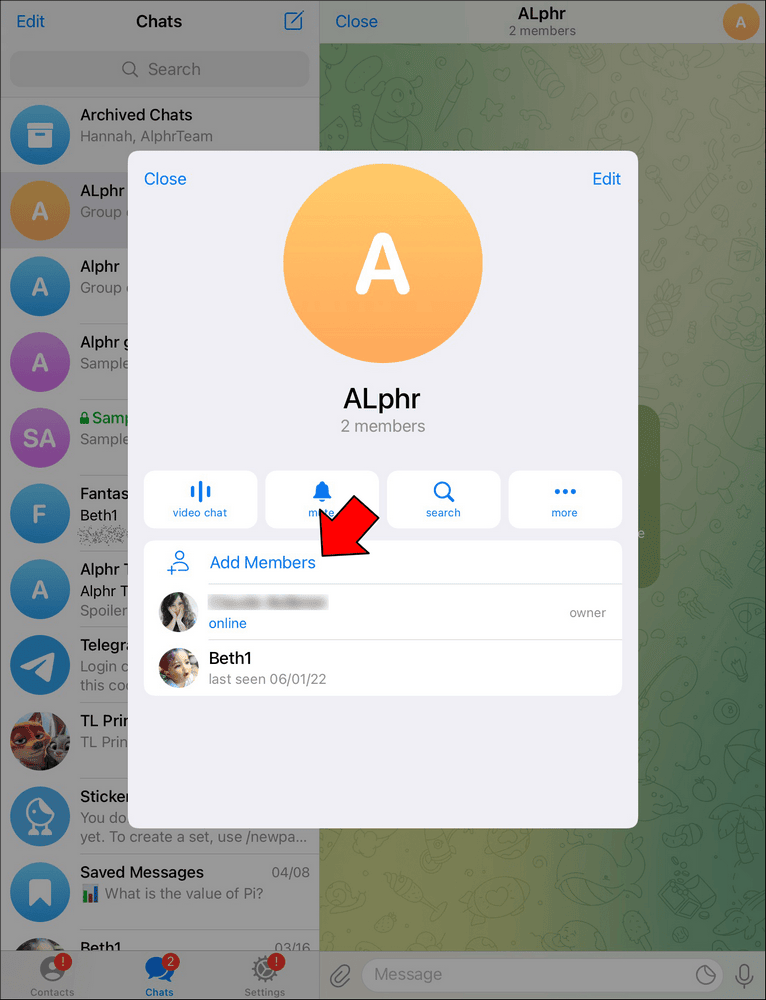 How to Create a Link in Telegram on an iPad 4 1 Comment créer un lien vers un groupe dans Telegram ?