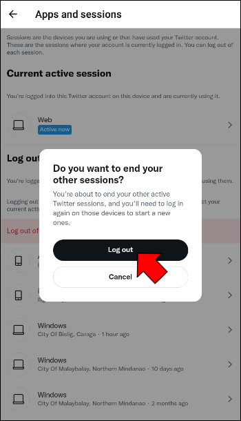 How to Force Logout of All Twitter Instances on a Mobile Device 7 1 Comment se déconnecter de Twitter (X) sur un PC ou un appareil mobile ?
