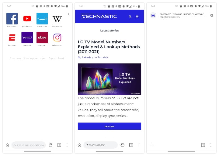 متصفح Kiwi لنظام أندرويد