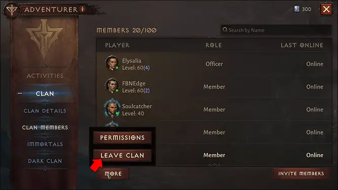 Leaving a Clan 6 1 Diablo Immortal'da Bir Klana Nasıl Katılabilirsiniz?