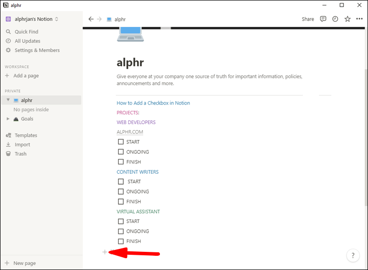 Notion 14 1 Comment décocher tout dans Notion