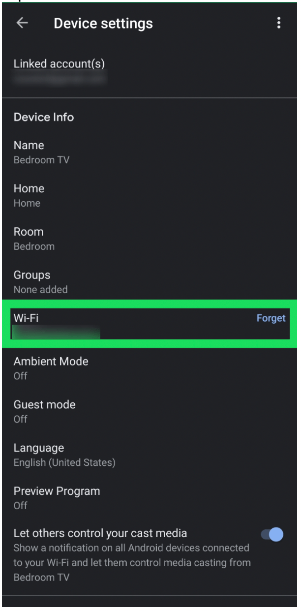 Comment changer votre Chromecast pour un nouveau réseau Wi-Fi ? 4 Screenshot 7 5 Comment changer votre Chromecast pour un nouveau réseau Wi-Fi ?