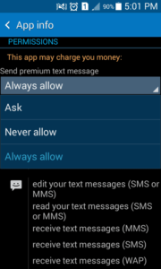 إصلاح مشكلة فشل إرسال الرسائل النصية 2 الأذونات لإصلاح خطأ الرسالة غير المرسلة