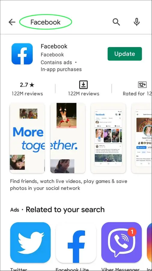Screenshot 20211118 140857 Google Play Store 1 1 Pourquoi l'option Ajouter un ami n'apparaît-elle pas dans Facebook ?