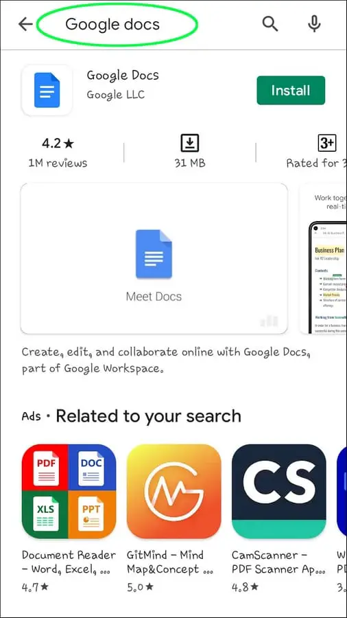 Screenshot 20211124 190232 Google Play Store 1 Comment créer une page de grade Google Doc