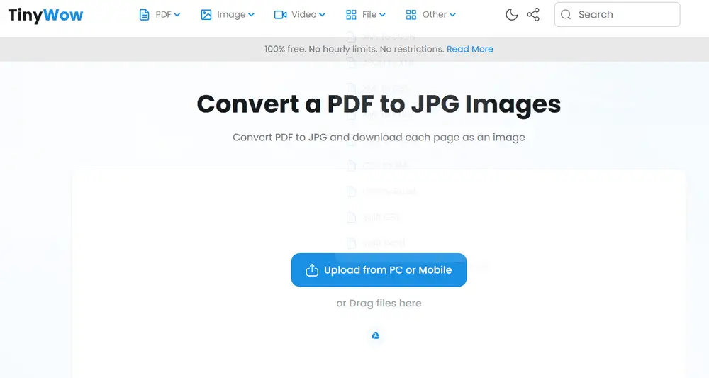 TinyWow - Convertidor de imágenes de PDF a JPG