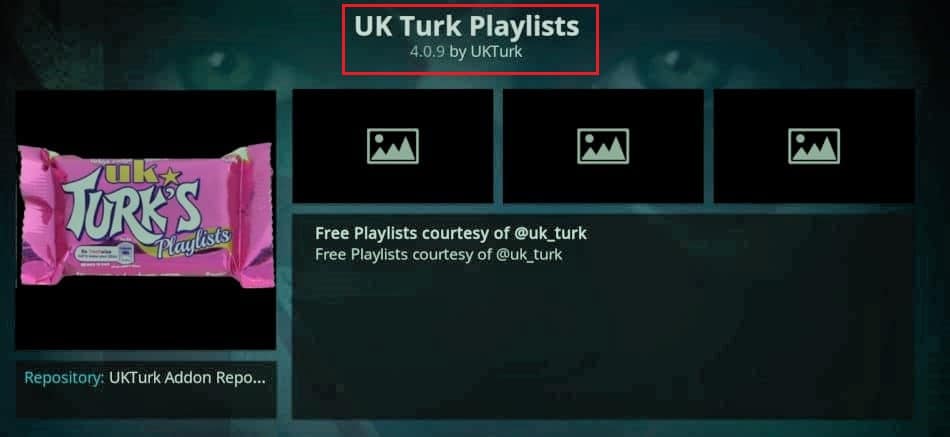 UK Turk Playlists Kodi add on