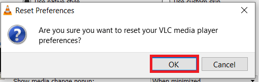 VLC Player'ı Chromecast'e Aktarma 12 VLC Preferences Menu - Reset Preferences