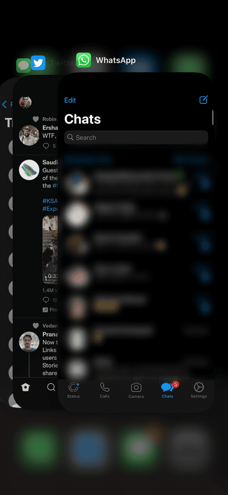 Recent apps WhatsApp