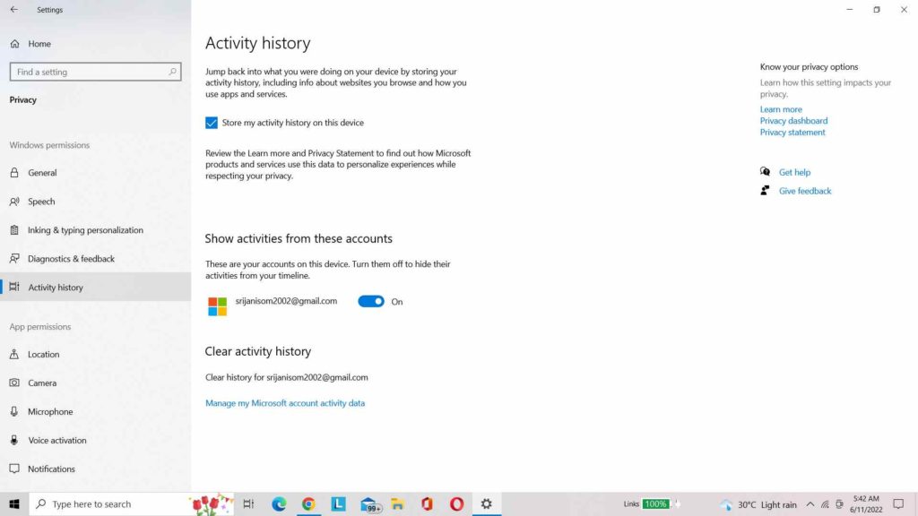 Comment afficher l'historique des activités sur un PC Windows 10 4 activity-history