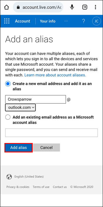 كيفية تغيير البريد الالكتروني في Outlook 35 add alias كيفية تغيير البريد الالكتروني في Outlook