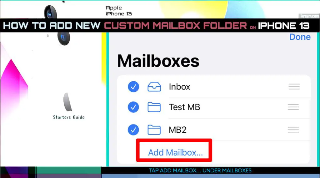 add custom mailbox folder iphone13 MBX 1024x569 1 iPhone Mail Yeni Posta Kutusu Oluşturma/Ekleme