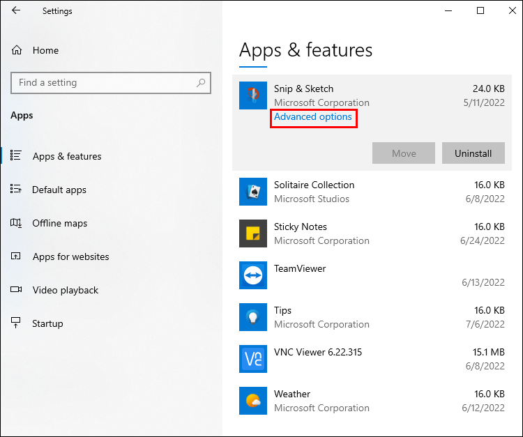 Comment réparer la touche Shift S de Windows qui ne fonctionne pas 11 advanced options1 1 Comment réparer la touche Shift S de Windows qui ne fonctionne pas