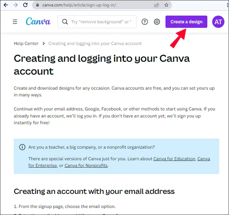 canva create a design 1 Comment utiliser Canva pour créer des cartes de visite