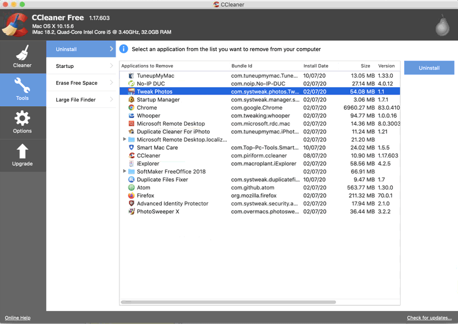 ccleaner, manage & speed up Mac