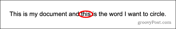 google docs circled word
