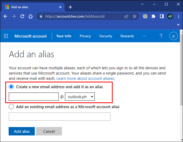 كيفية تغيير البريد الالكتروني في Outlook 6 create1 1 كيفية تغيير البريد الالكتروني في Outlook