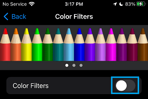 Disable Color Filters on iPhone
