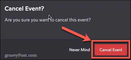 Cancel an event on Discord