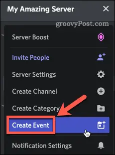 Create a new Discord event