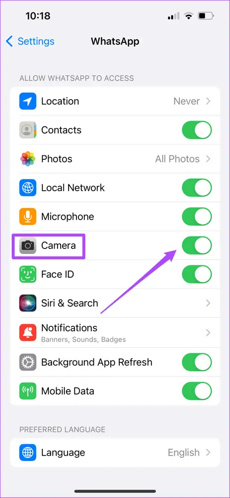enable camera for whatsapp 7 meilleures solutions pour l'écran noir pendant un appel vidéo WhatsApp sur iPhone