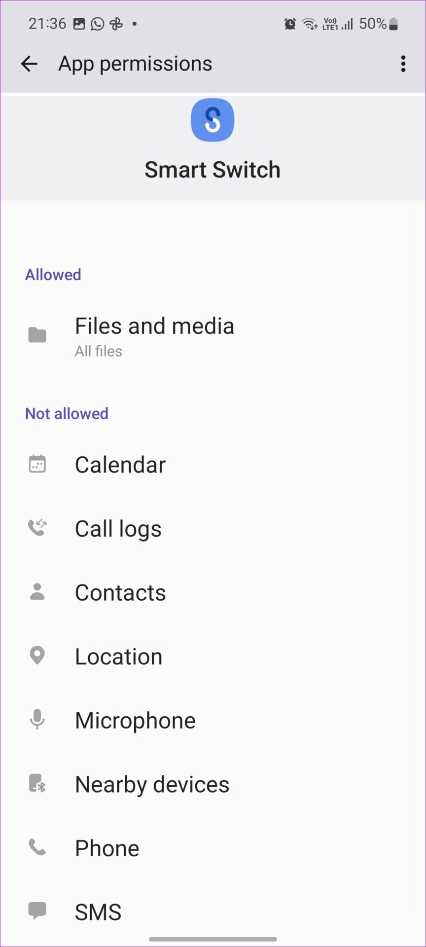 Samsung Smart Switch ne fonctionne pas: Réparer 4 give smart switch permission Samsung Smart Switch ne fonctionne pas: Réparer