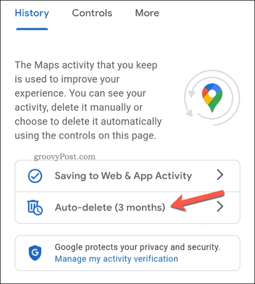 Supprimer des lieux de votre historique Google Maps 10 Configuring auto delete in Google Maps