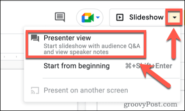 Presenter view in Google Slides