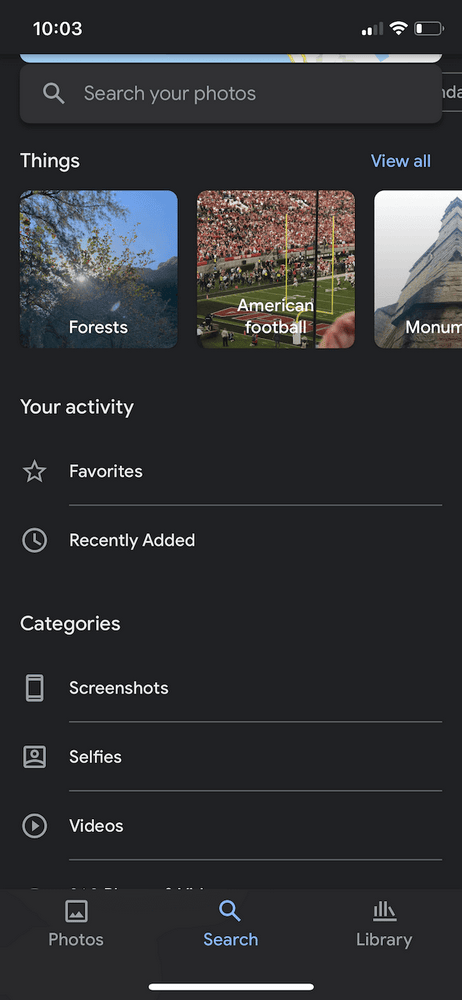 iOS Search Google Photos 1 1 iPhone'da Yinelenen Fotoğrafları Silme