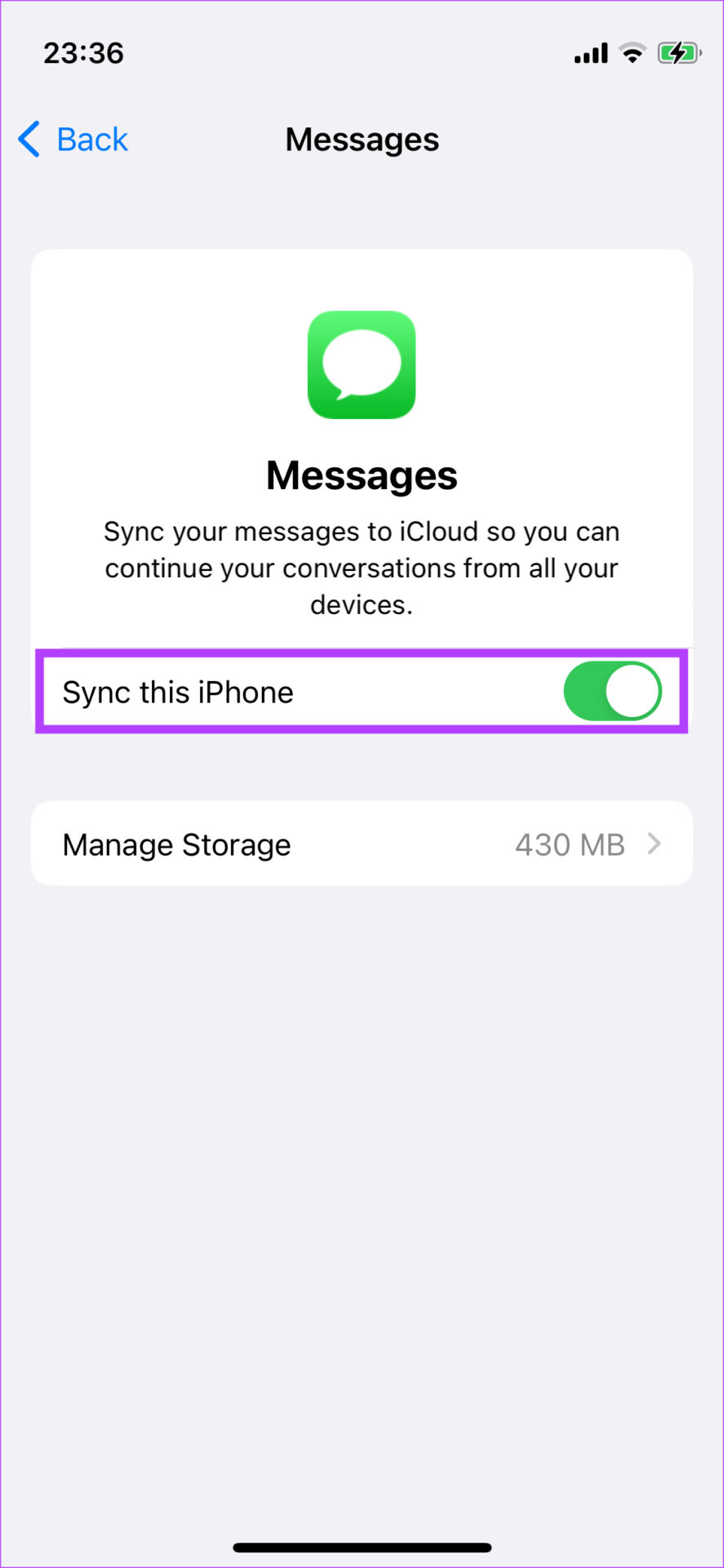 Comment résoudre l’erreur “compte icloud et imessage different” 18 Sync this iPhone