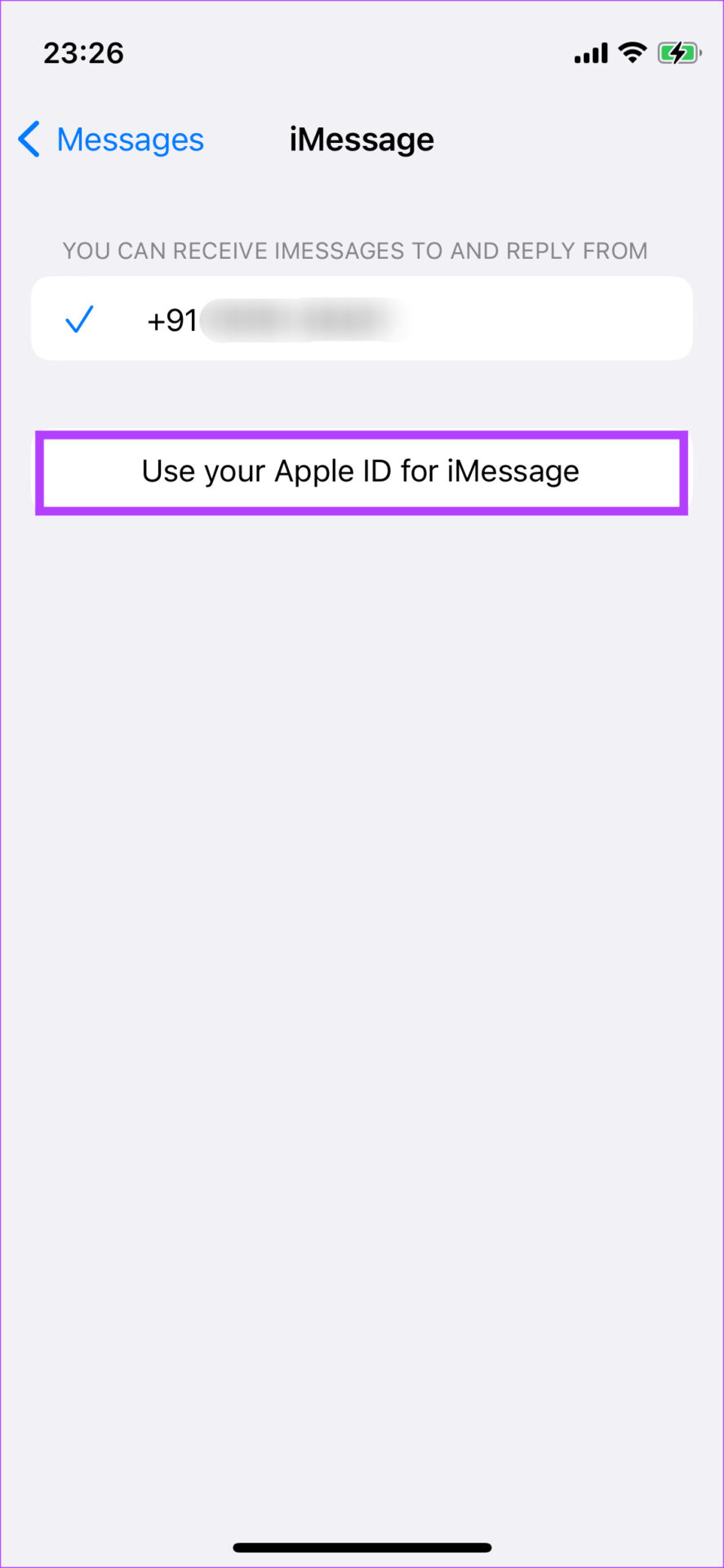 Comment résoudre l’erreur “compte icloud et imessage different” 11 use Apple ID for messages