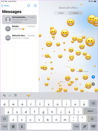 حيل نصائح Imessage مثل المؤثرات الخاصة بيو بيو 8