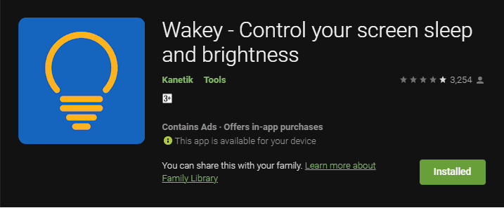 Wakey إبقاء الشاشة مفتوحة