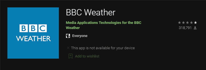 BBC Weather تطبيقات الطقس