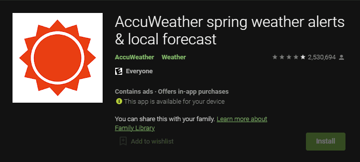 AccuWeather spring weather alerts & local forecast BBC Weather تطبيقات الطقس