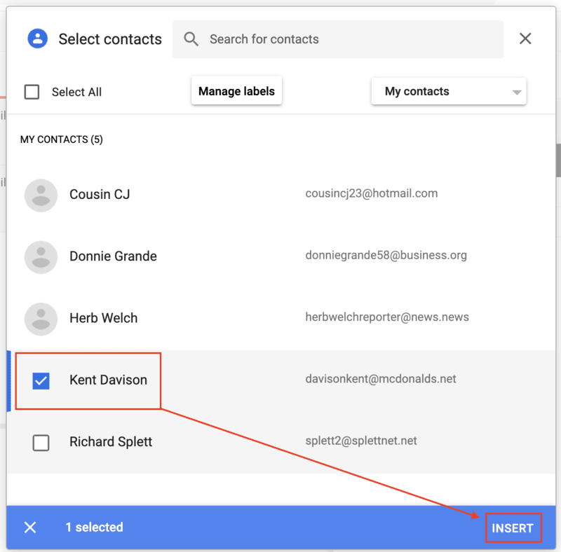 Où sont mes contacts dans Gmail? 7 Insert a contact in Gmail