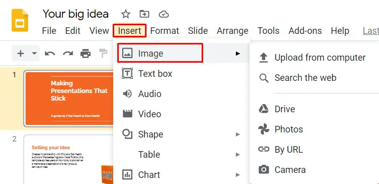 insert image Cómo insertar un PDF en Google Slides