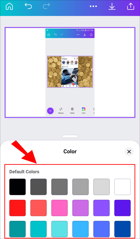 كيفية عمل خلفية متدرجة الألوان في Canva 23 1 15 كيفية عمل خلفية متدرجة الألوان في Canva