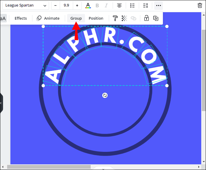 كيفية عمل النص المنحني في Canva 42 15 1 كيفية عمل النص المنحني في Canva
