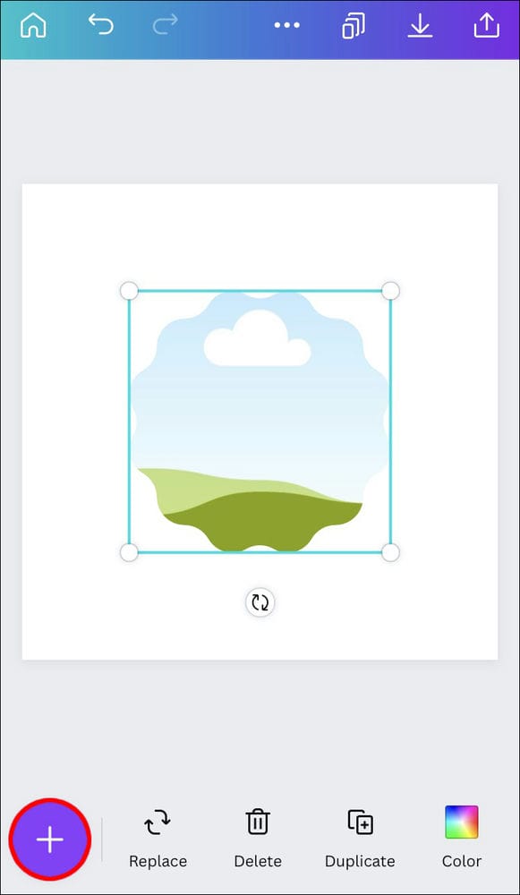 Filling the Shape With an Image in Canva 5 كيفية ملء خلفية تصميم بصورة في Canva