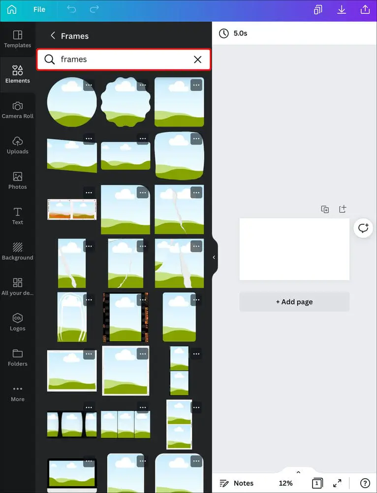 Filling the Shape With an Image in Canva ipad 3 كيفية ملء خلفية تصميم بصورة في Canva