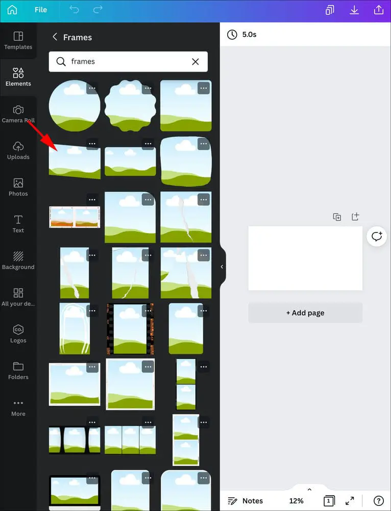 Filling the Shape With an Image in Canva ipad 4 كيفية ملء خلفية تصميم بصورة في Canva