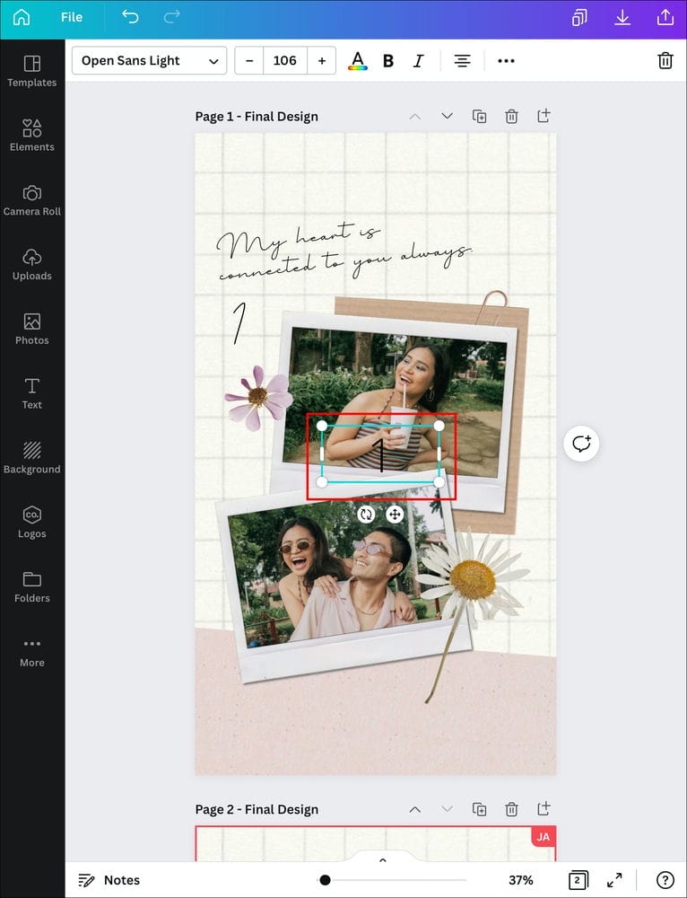 How to Add Page Numbers in Canva on an iPad 5 كيفية إضافة أرقام الصفحات في Canva