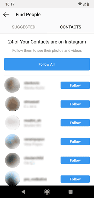 جهات اتصال انستقرام