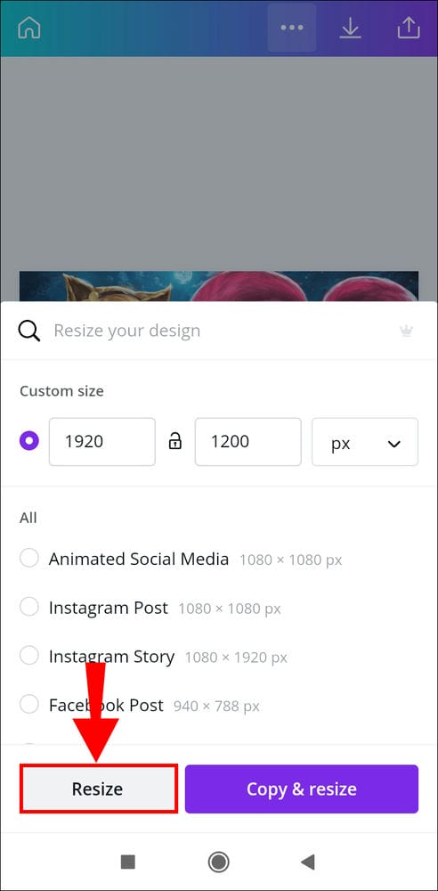 كيفية تغيير الأبعاد في Canva 17 Screenshot 2021 05 13 08 57 32 786 com.canva .editor كيفية تغيير الأبعاد في Canva