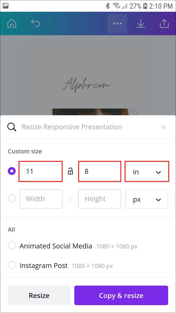 Screenshot 20210805 141000 Canva كيفية التغيير إلى الوضع الأفقي في Canva